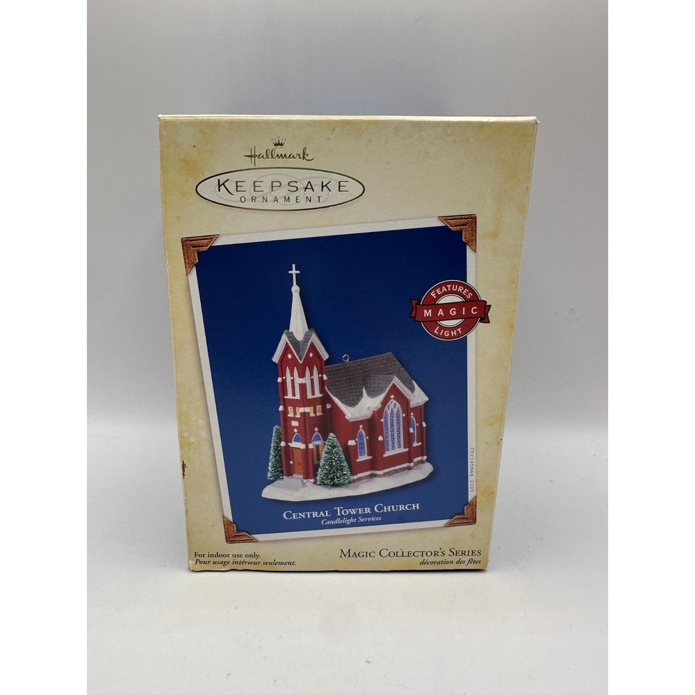Hallmark 2005 Magic Collectors Series Central Tower Church Candlelight  Ornament